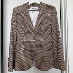 Veronica Beard Brown Houndstooth Check Blazer size 10 US